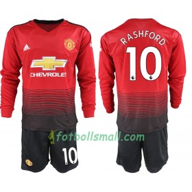Manchester United Fotbollströjor RASHFORD 10 Barn Hemma tröja 2018/19 Långärmad